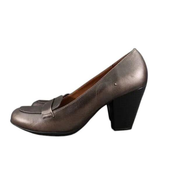 Sofft Shoes Womens 9 Eurosoft Loafer Pump Metallic Leather Classic Fashion Comfy - Picture 4 of 16